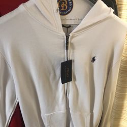 White Polo Jacket Sz L