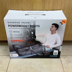 SHARPER IMAGE POWERBOOST BOOTS AIR COMPRESSION LEG RECOVERY.