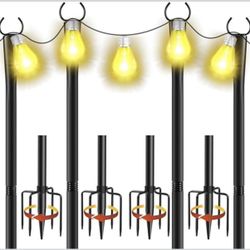 4 Pack 10Ft String Light Poles,