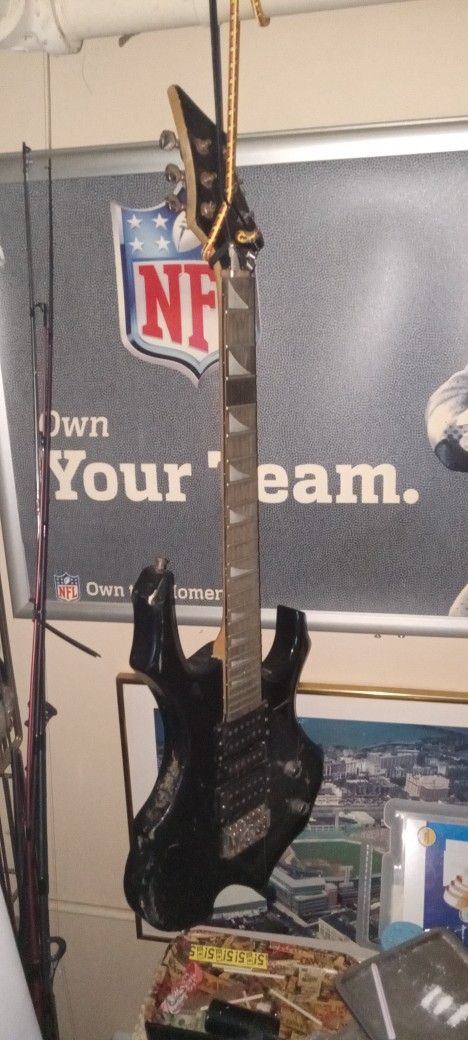 Black Right Handed Sharktooth Inlay Fretboard Parts Guitar 🎸AZ