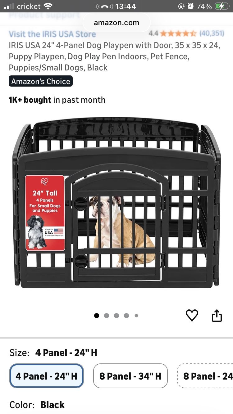 4 Panel Dog Playpen With Door