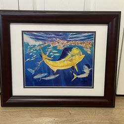 Guy. Harvey Dolphin Oasis Framed Print.
