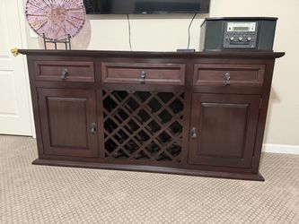 Beautiful Solid Wood Buffet / Wine Storage Cabinet – Priced to Move