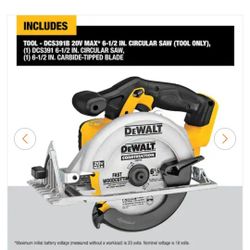DeWalt Six And A Half Inch Circular Saw Tool Only
