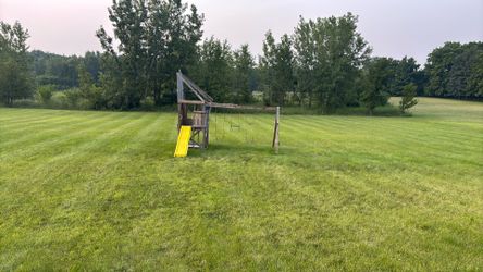 Swing Set With Climbing Wall