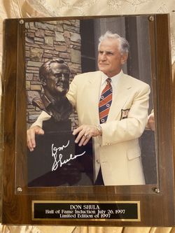 DON SHULA Signature Signed Autogragh  Plaque