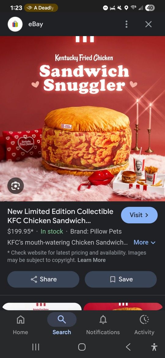 Large Kentucky Fried Chicken Snuggler