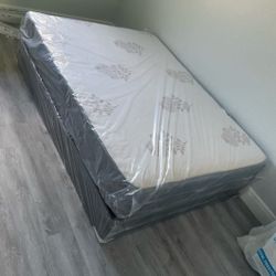 New Queen Size Mattress Regular with Box Spring Set Colchones Nuevos Queen Size Mattress regular 