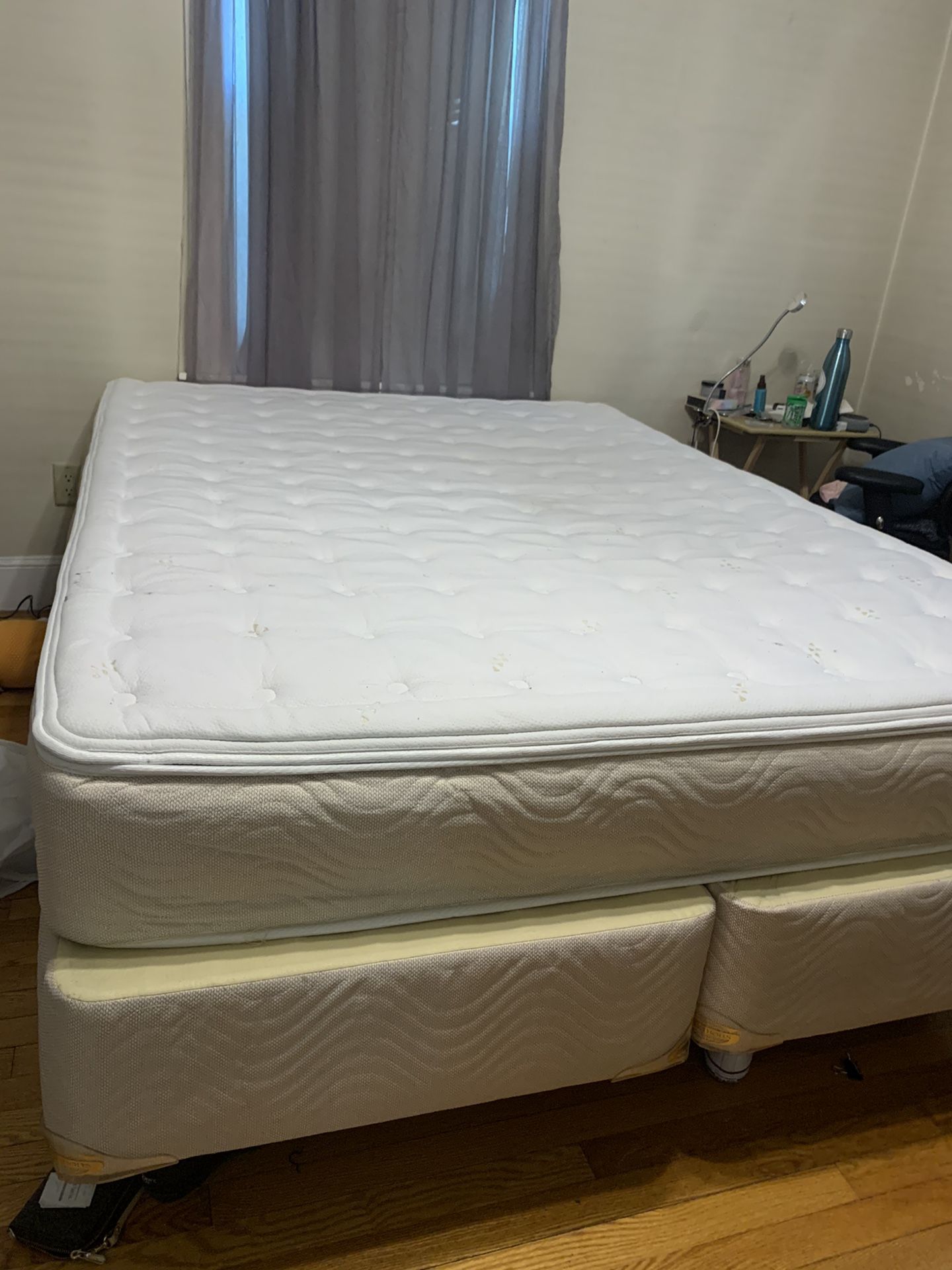 3 year old queen sized bed. Comes with box spring and frame. Pick up Sunday Morning/afternoon