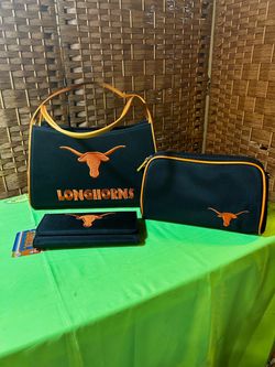 New Officially Licensed Texas Longhorns 3-Piece Purse & Accessories Set (Sandol)$45 CASH