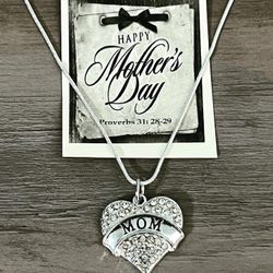 Sterling Silver Mom Necklace 