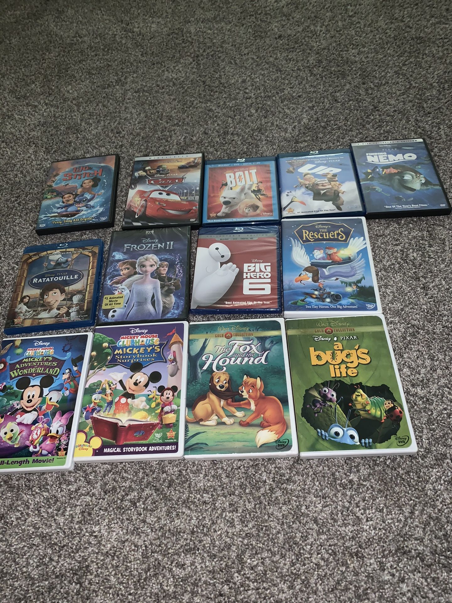 Pixar and Disney movies DVD Blu-Ray
