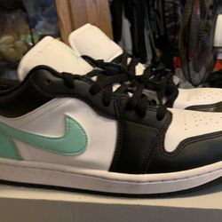 Nike Air Jordan 1 Low Shoes White Black Green 