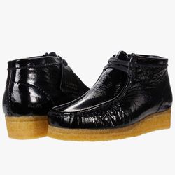 Clark Wallabee Boot Black Patent 
