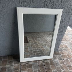 White Rectangle Mirror 