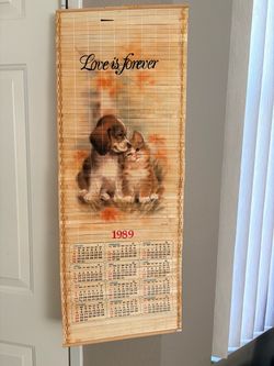 1989/1990 Vintage Bamboo Wall Calendar