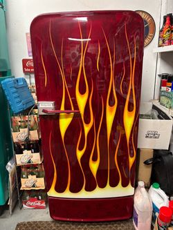 Vintage Refrigerator- Custom painted.