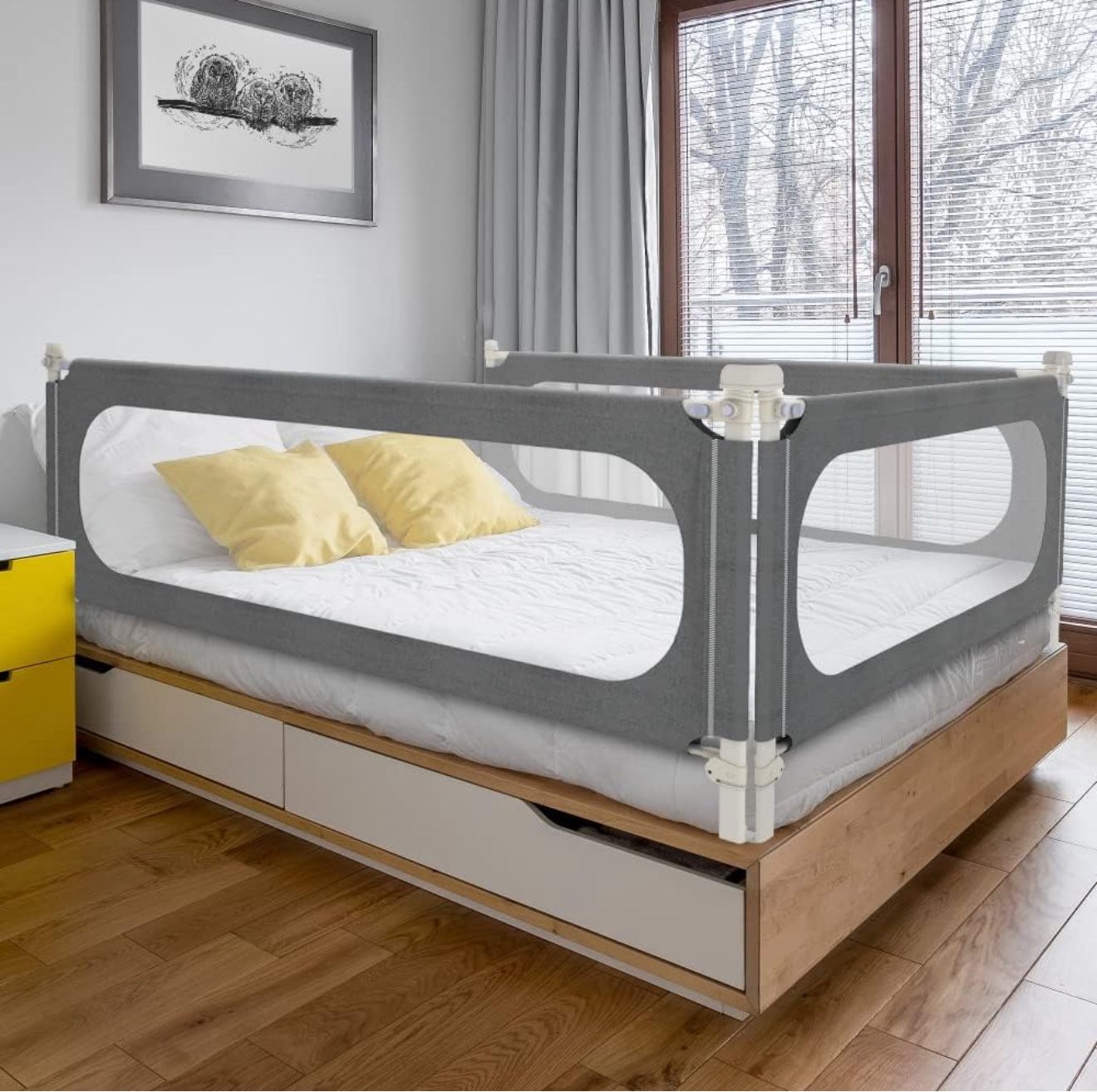 Bed Rails for Toddlers, Extra Tall 32 Levels of Height Adjustment Specially Designed for Twin, Full, Queen, King Size - 2023Upgrade Model Safety Bed