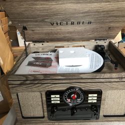 Victrola VTA-200B-ESP 6-in-1 w Bluetooth Record Player with 3-Speed Turntable