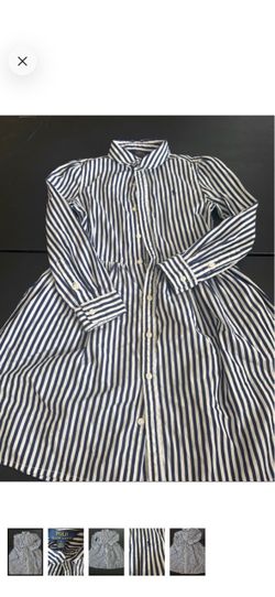 Polo by Ralph Lauren Navy & White Striped Shirt Dress