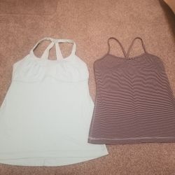 Set Of 2 LULULEMON Workout Tank Tops With Shelf Bra Women's S/M