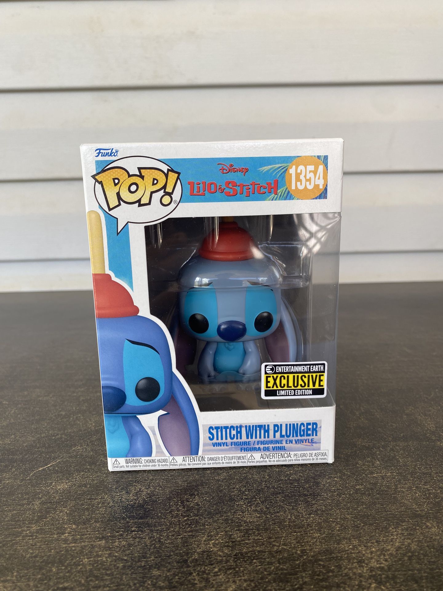 Lilo Stitch Stitch with Plunger Pop Vinyl Figure 1354 - Entertainment Earth