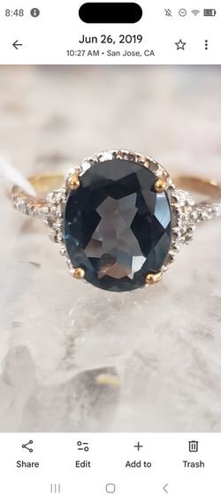 10k London Blue Topaz And Diamond Ring