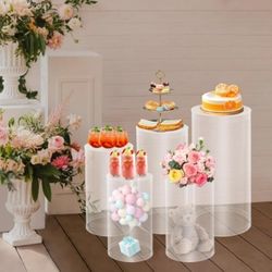 5 PCS CLEAR CYLINDER PEDESTALS