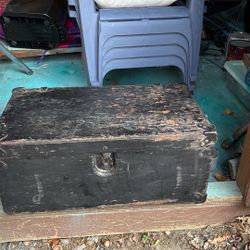 WWII, Military Vietnam,? Foot Locker,USA,,Army,Air Force,Navy,USMC,ammo Chest, Military,WoodenTrunku