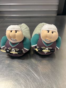 Vtg 90s Mighty Ducks of Anaheim Wild Wing Mascot Plush Slipper NHL Bash Brothers