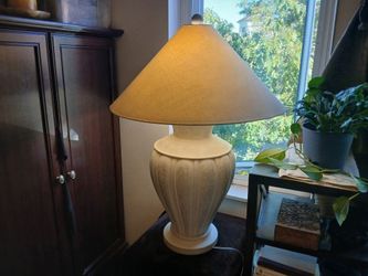 Large 36" Table Lamp – Textured Ivory Urn Base – 26" Shade