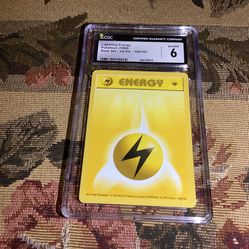 1999 Pokémon Base Set 1st Edition - Lightning Energy 100/102 - Graded CGC 6