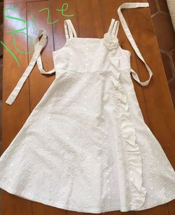 Girls Bonnie Jean white eyelet dress sz 10