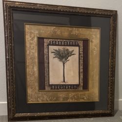 Framed Palm Tree Art Print 35” X 35”