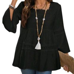 Women's New Black Bohemian Style Top