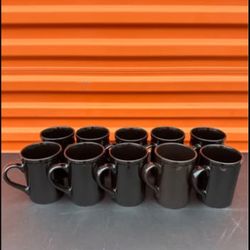 Black Coffee Mugs - 10 pcs