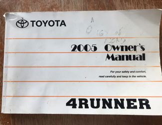 2005 Toyota 4Runner owner’s manual