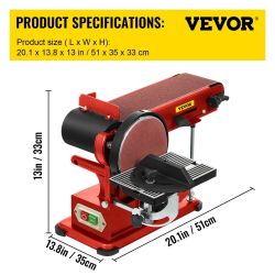 NEW IN BOX VEVOR 6-Inch Belt & Disc Sander – 375W Pure Copper Motor  