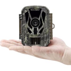 Mini Trail Camera, 24MP, 1080P, 0.1s Trigger Speed Motion Activated, Super Night Vision with Game Camera, IP66 Waterproof and 120°Wide Angle for Wildl