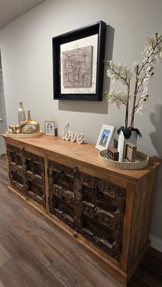 Artisan handcrafted Vintage Wooden Console Imported from India