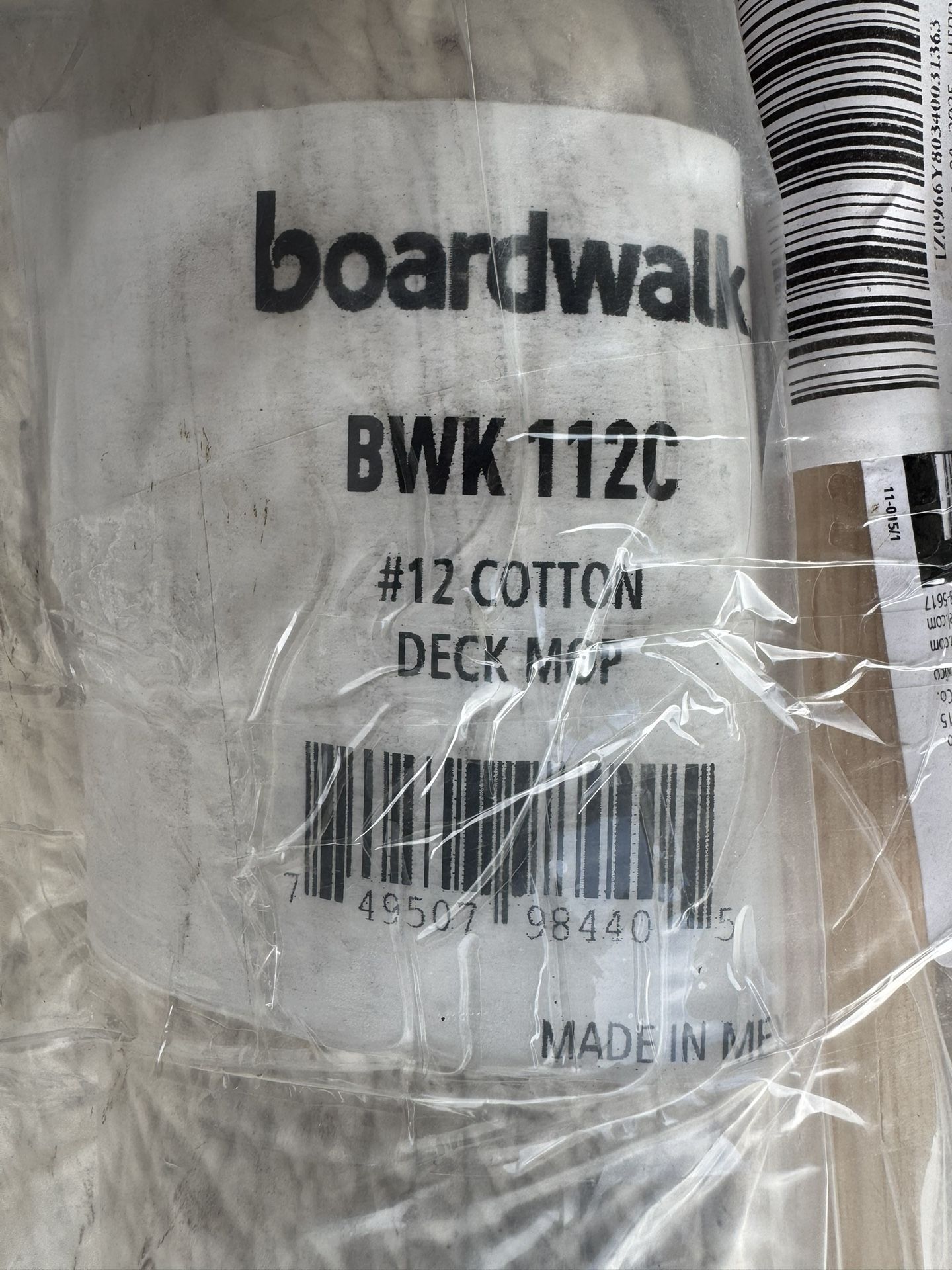 Boardwalk Handle/Deck Mops, #12 White Cotton Head Qty 6