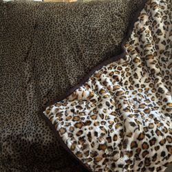 Double Sided Mink Leopard / Cheetah Blanket 