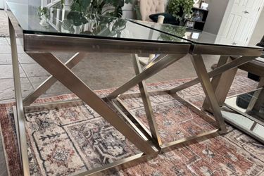 2 glass top end tables