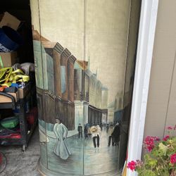 Custom Painted Ernest Hemingway Armoire Bar 