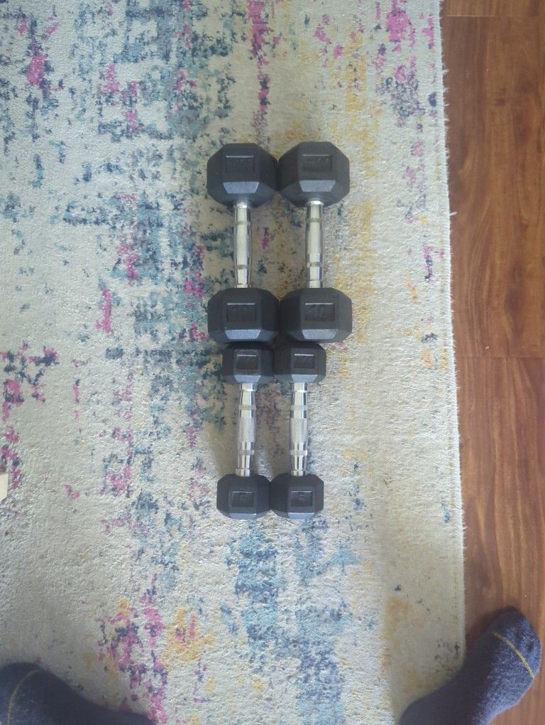 10 And 5 Lb Dumbbells - 2 Sets