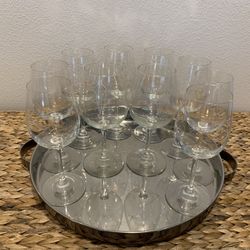 South Coast Winery Resort & Spa / Wilson Creek Winery Wine Glasses on a Silver Trey