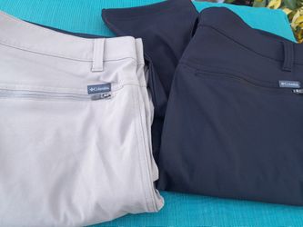 Columbia Dri Fit,  Size 36 X 32 One Pair Is Black, Other Is Tan
