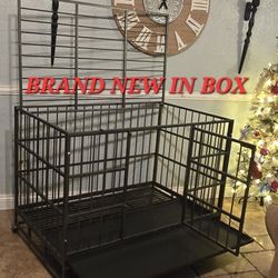 Brand New In Box! XL 48" Heavy Duty Dog Kennel 2 Door Open Top Ez Clean Locking Wheels Dog Crate Foldable Jaula De Mascota 