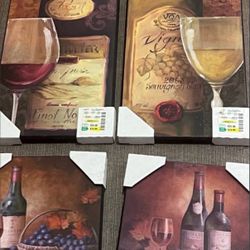 Wine Bar Wall Canvas Art for Dining Room Kitchen 