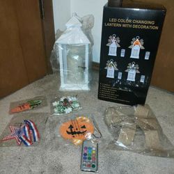LED Color Changing Lantern W/Remote & Holiday Hanging Decorations! NEW IN BOX!